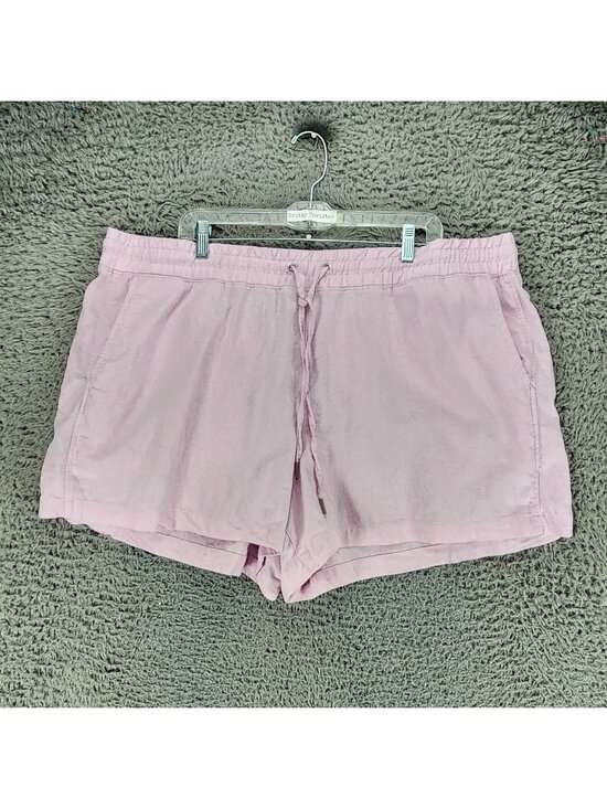 GAP Pants - Gap Shorts Womens XXL Pink Linen Blend High Rise Drawstring